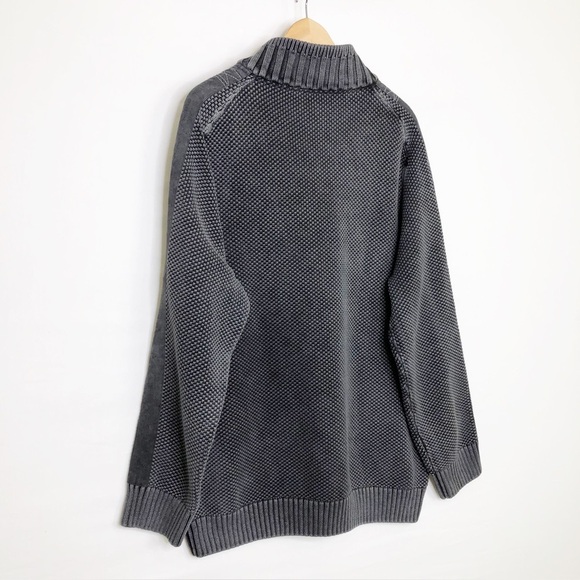 Carbon2Cobalt Gray chunky 3/4 zip pull over sweater - Picture 7 of 10